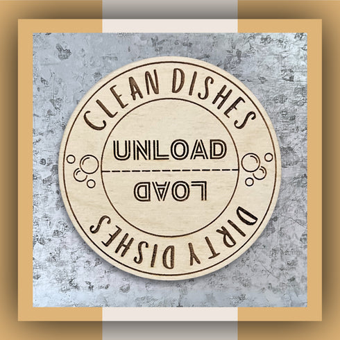 Clean Dirty Dishwasher Wooden Magnet-Laser Engraved
